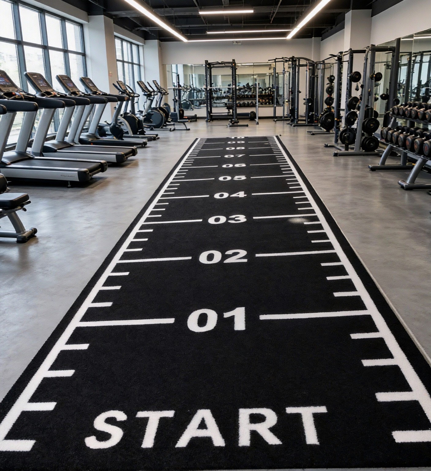 Black gym turf